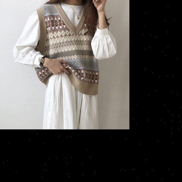 vintage womens sweaters vest 2021 autumn casual v neck wool sleeveless knitted sweaters female loose sweater pullover oversize, White;black
vintage womens sweaters vest 2021 autumn casual v neck wool sleeveless knitted sweaters female loose sweater pullover oversize, White;black