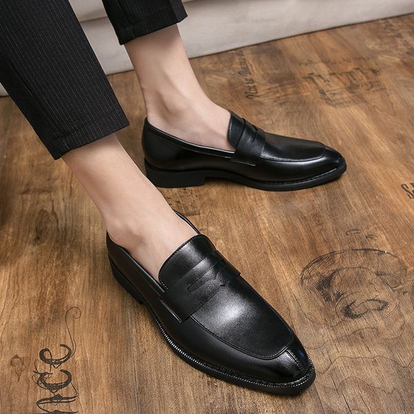 464748 size cross-border plus size leather shoes spring and autumn new korean style loafers mens business casual shoes british pointed leath, Black
464748 size cross-border plus size leather shoes spring and autumn new korean style loafers mens business casual shoes british pointed leath, Black