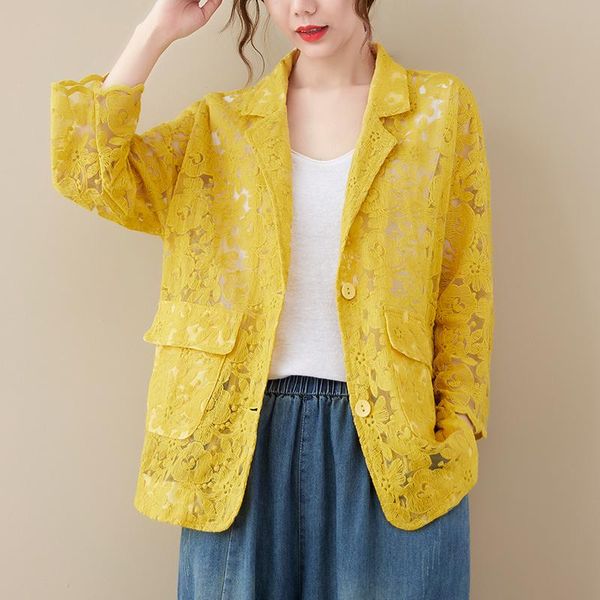 women's suits & blazers women lace blazer embroidered jacquard solid color loose fashion casual summer simplicity cardigan outerwear fe, White;black
women's suits & blazers women lace blazer embroidered jacquard solid color loose fashion casual summer simplicity cardigan outerwear fe, White;black