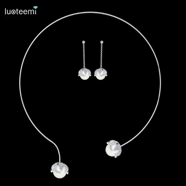 earrings & necklace luoteemi superior quality flower pendant hoop-necklace earring sets for women fashion cz zircon party jewelry, Silver
earrings & necklace luoteemi superior quality flower pendant hoop-necklace earring sets for women fashion cz zircon party jewelry, Silver