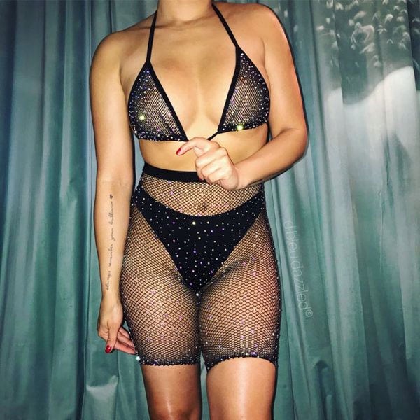 sheer mesh club 2 two pieces women 2019 summer outfits see through sleeveless crop +bodycon party shorts matching sets, White
sheer mesh club 2 two pieces women 2019 summer outfits see through sleeveless crop +bodycon party shorts matching sets, White