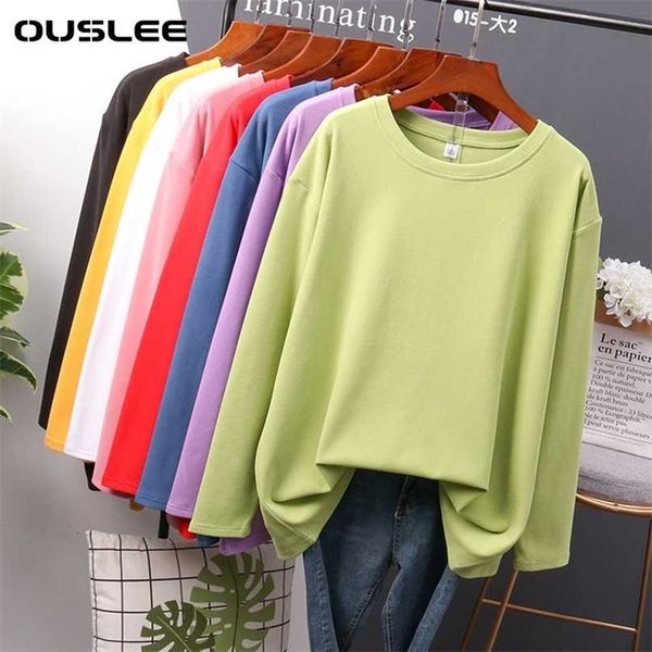 ouslee cotton long sleeve t shirt women casual basic women's t-shirts solid colors female fashion korean tee shirt plus size 220121, White
ouslee cotton long sleeve t shirt women casual basic women's t-shirts solid colors female fashion korean tee shirt plus size 220121, White
