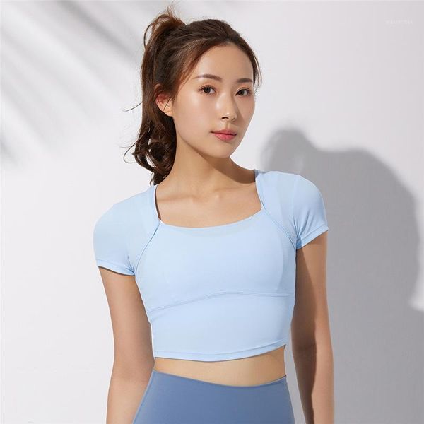 yoga outfit cropped short sleeve fitness t shirt women ice feel fabric running training sport t-shirt gym exercise
yoga outfit cropped short sleeve fitness t shirt women ice feel fabric running training sport t-shirt gym exercise