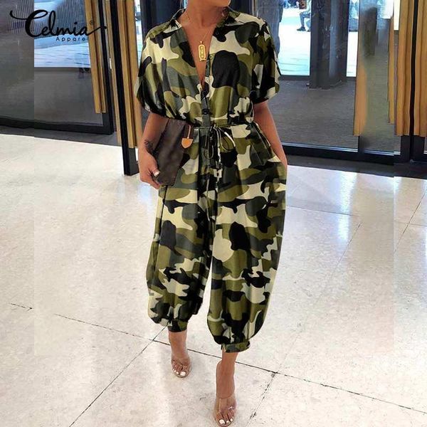 women's jumpsuits & rompers casual loose belted cargo pants celmia 5xl vintage camouflage print summer pantalon plus size overalls, Black;white
women's jumpsuits & rompers casual loose belted cargo pants celmia 5xl vintage camouflage print summer pantalon plus size overalls, Black;white