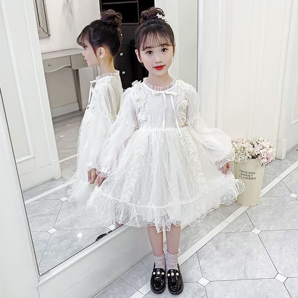 princess dress for girls 2021 spring childrens clothing long sleeve fashion lace purl mesh skirt festival party popular clothes, Red;yellow
princess dress for girls 2021 spring childrens clothing long sleeve fashion lace purl mesh skirt festival party popular clothes, Red;yellow