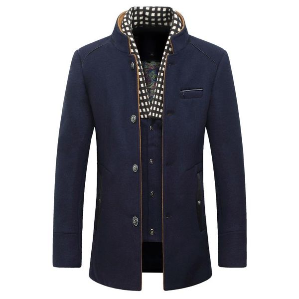 men's wool & blends brand men's winter warm blend coat men thick overcoats oat mens long single breasted male trench jackets and co, Black
men's wool & blends brand men's winter warm blend coat men thick overcoats oat mens long single breasted male trench jackets and co, Black