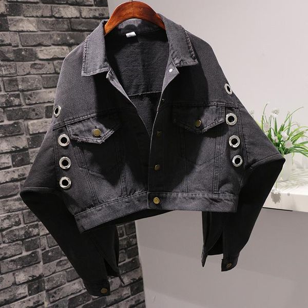 women's jackets black jeans 2021 spring autumn fashion bat sleeve short coat women denim jacket casual female outerwear, Black;brown
women's jackets black jeans 2021 spring autumn fashion bat sleeve short coat women denim jacket casual female outerwear, Black;brown