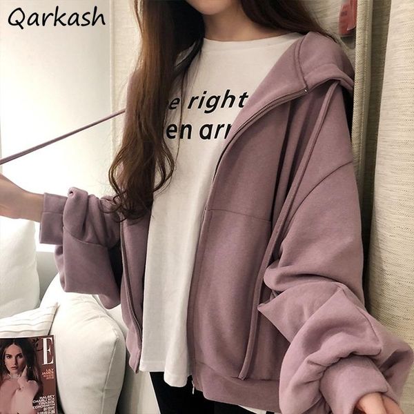 women's hoodies & sweatshirts with hat women basic hooded zip-up autumn female teens baggy minimalist mujer de moda full sleeve daily, Black
women's hoodies & sweatshirts with hat women basic hooded zip-up autumn female teens baggy minimalist mujer de moda full sleeve daily, Black