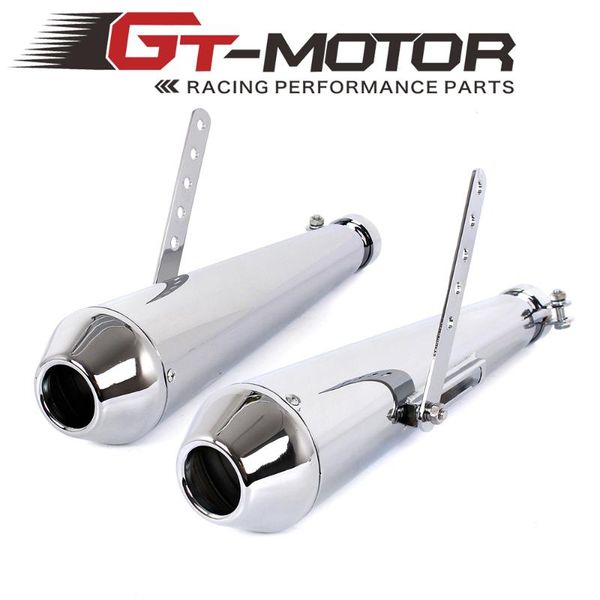 motorcycle exhaust system gt motor - retro chrome pipe shield 2 piece muffler heat cover heel guard
motorcycle exhaust system gt motor - retro chrome pipe shield 2 piece muffler heat cover heel guard