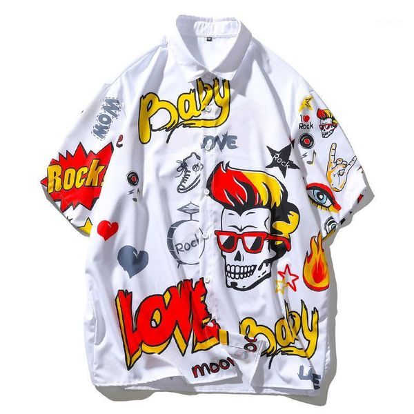 men's summer clothes large size casual hand-painted printing lapel shirt short-sleeved shirts, White;black
men's summer clothes large size casual hand-painted printing lapel shirt short-sleeved shirts, White;black