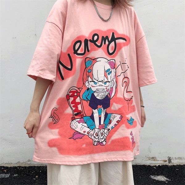 female short shirt from japanese cartoons print korean version loosely bf harajuku weird style half sleeve trendy clothes 249w, White
female short shirt from japanese cartoons print korean version loosely bf harajuku weird style half sleeve trendy clothes 249w, White