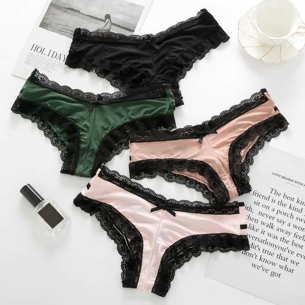 women's panties fashion cotton ladies openwork lace breathable women low waist briefs stitching girls color bow, Black;white
women's panties fashion cotton ladies openwork lace breathable women low waist briefs stitching girls color bow, Black;white