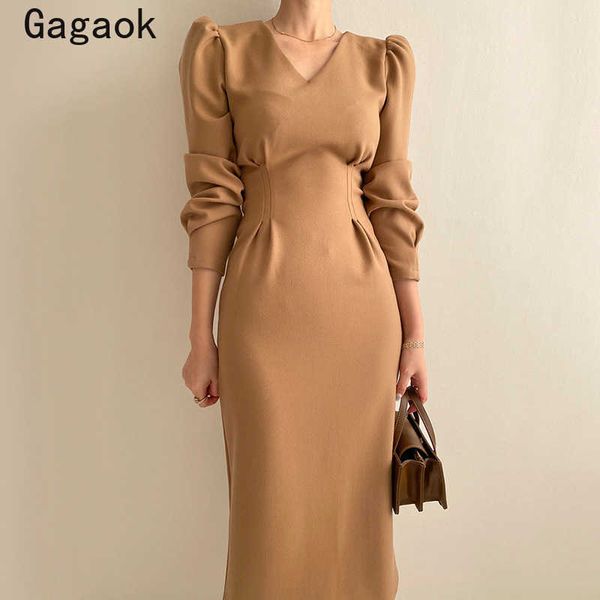women elegant dress spring autumn solid sheath v-neck midi dresses slim bodycon wild korean chic vestidos 210531, Black;gray
women elegant dress spring autumn solid sheath v-neck midi dresses slim bodycon wild korean chic vestidos 210531, Black;gray