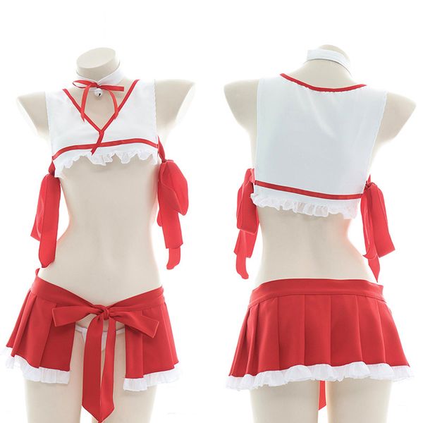 japanese sweet miko girl costume split suit sexyy miniskirt maid dress student role play erotic lingerie spring 2021 new, Red;black
japanese sweet miko girl costume split suit sexyy miniskirt maid dress student role play erotic lingerie spring 2021 new, Red;black