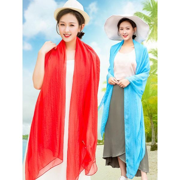 scarves 3 meters long scarf female gauze super large red wild thin sunscreen shawl women summer seaside beach dual-use, Blue;gray
scarves 3 meters long scarf female gauze super large red wild thin sunscreen shawl women summer seaside beach dual-use, Blue;gray