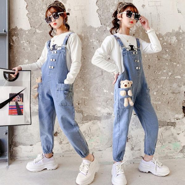 clothing sets kids clothes 2021 two piece set spring and autumn long sleeve pullover + denim overalls girls cartoon bear strap pants, White
clothing sets kids clothes 2021 two piece set spring and autumn long sleeve pullover + denim overalls girls cartoon bear strap pants, White