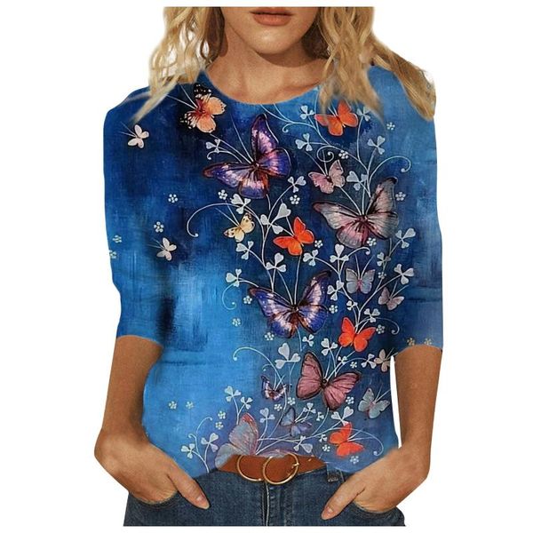 women's t-shirt fashion ladies butterfly print t-shirt, large size trendy long-sleeved round neck comfortable casual g30, White
women's t-shirt fashion ladies butterfly print t-shirt, large size trendy long-sleeved round neck comfortable casual g30, White