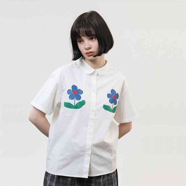 casual women summer white blouses flowers print short sleeve ladies loose shirts r preppy style
casual women summer white blouses flowers print short sleeve ladies loose shirts r preppy style