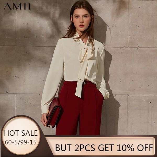 amii minimalism spring new causal women's blouse offical lady chiffon bow neck solid loose women's shirt 12130063, White
amii minimalism spring new causal women's blouse offical lady chiffon bow neck solid loose women's shirt 12130063, White
