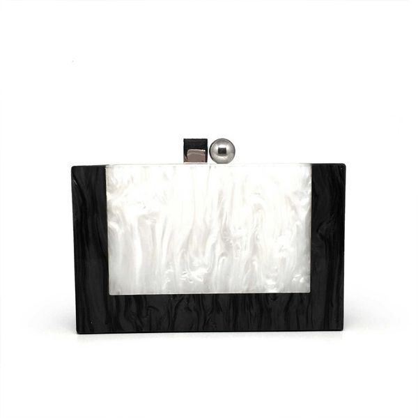 selling fashion black and white stitched acrylic hand bag women's chic color contrast messenger dinner bag
selling fashion black and white stitched acrylic hand bag women's chic color contrast messenger dinner bag