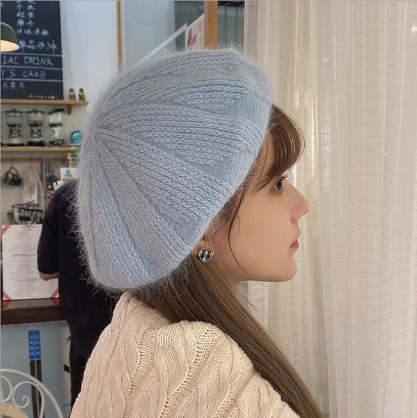 women's autumn and winter all-match net red knitted beret berets haps caps dmlm041a fashion rabbit fur color british retro cute female, Blue;gray
women's autumn and winter all-match net red knitted beret berets haps caps dmlm041a fashion rabbit fur color british retro cute female, Blue;gray