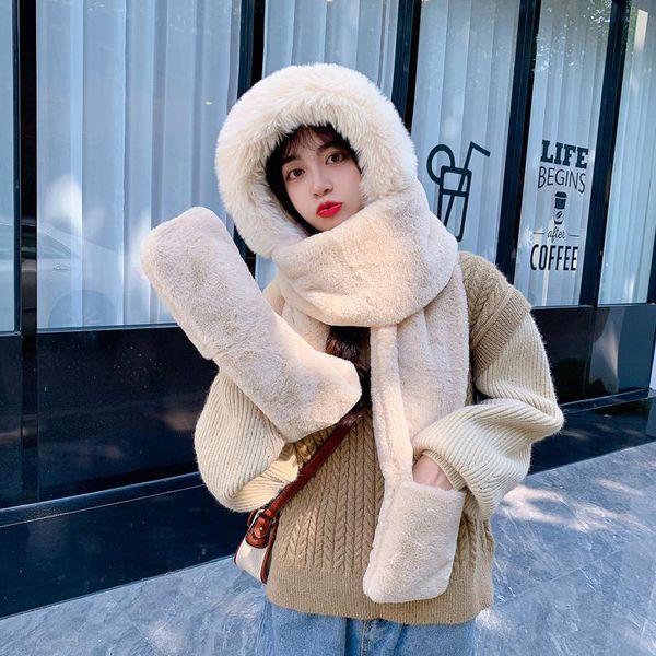 hats, scarves & gloves sets winter hat scarf three-piece suit imitation fur plus velvet ladies warm all-in-one ear protection cap, Blue;gray
hats, scarves & gloves sets winter hat scarf three-piece suit imitation fur plus velvet ladies warm all-in-one ear protection cap, Blue;gray