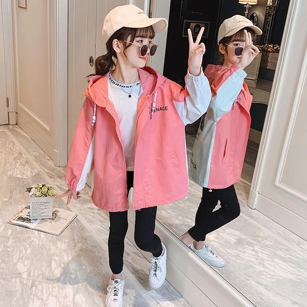 children's loose windbreaker teenage girl long sleeve hooded trench outwear kids clothes girls coat casual windproof jacket, Blue;gray
children's loose windbreaker teenage girl long sleeve hooded trench outwear kids clothes girls coat casual windproof jacket, Blue;gray