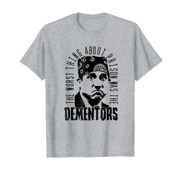 the worst thing about prison was the dementors t-shirt, White;black