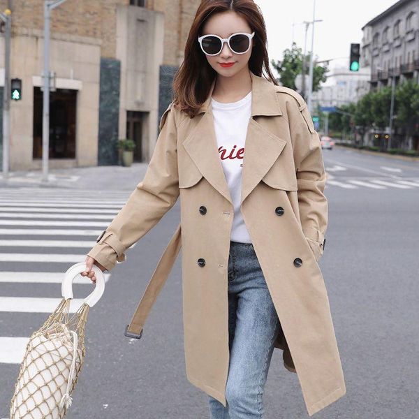 women's trench coats khaki women coat 2021 spring autumn korea style mid-long female casual windbreaker clothes, Tan;black
women's trench coats khaki women coat 2021 spring autumn korea style mid-long female casual windbreaker clothes, Tan;black