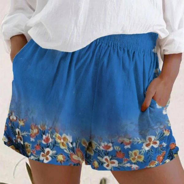 women's shorts casual plus size retro floral print elastic high waist bohe women wide leg beach cortos, White;black
women's shorts casual plus size retro floral print elastic high waist bohe women wide leg beach cortos, White;black