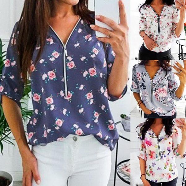 women's blouses & shirts t-shirt women 2021 v neck floral print thin summer shirt lady blouse comfy half sleeve zipper casual pullover, White
women's blouses & shirts t-shirt women 2021 v neck floral print thin summer shirt lady blouse comfy half sleeve zipper casual pullover, White