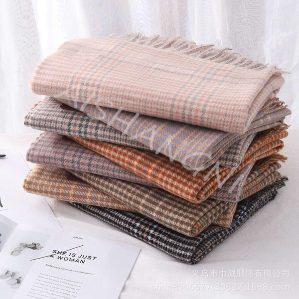 thousand bird women's scarf autumn and winter british cashmere plaid warm shawl lovers thickened neck, Blue;gray
thousand bird women's scarf autumn and winter british cashmere plaid warm shawl lovers thickened neck, Blue;gray
