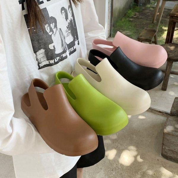 sandals rain boots 2021 summer european and american style green fashion baotou pvc flat women's shoes, Black
sandals rain boots 2021 summer european and american style green fashion baotou pvc flat women's shoes, Black