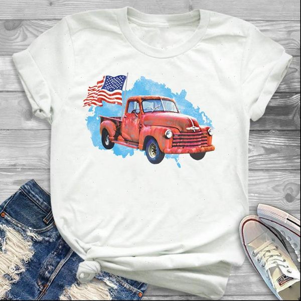 women lady t shirt truck american flag patriot printed tshirt ladies tee shirt women female clothes graphic t shirt, White
women lady t shirt truck american flag patriot printed tshirt ladies tee shirt women female clothes graphic t shirt, White