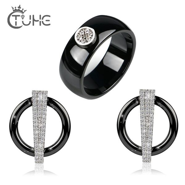 earrings & necklace black silver women jewelry set round shaped shining crystal fashion healthy ceramic material gift
earrings & necklace black silver women jewelry set round shaped shining crystal fashion healthy ceramic material gift