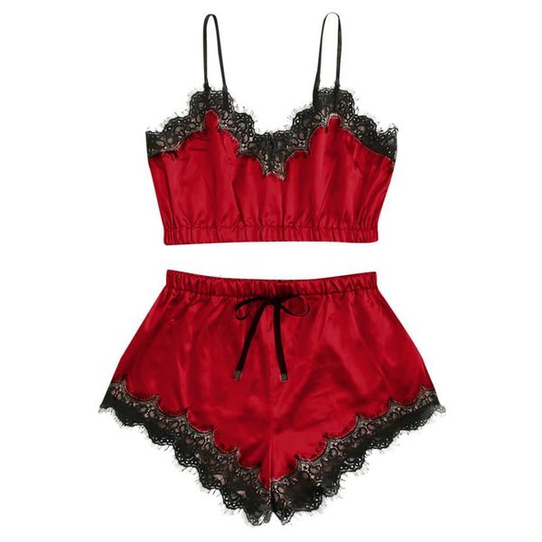 lingerie silk pajamas for women 2020 women sleepwear sleeveless strap nightwear lace trim satin cami pajama sets#g4, Black;red
lingerie silk pajamas for women 2020 women sleepwear sleeveless strap nightwear lace trim satin cami pajama sets#g4, Black;red