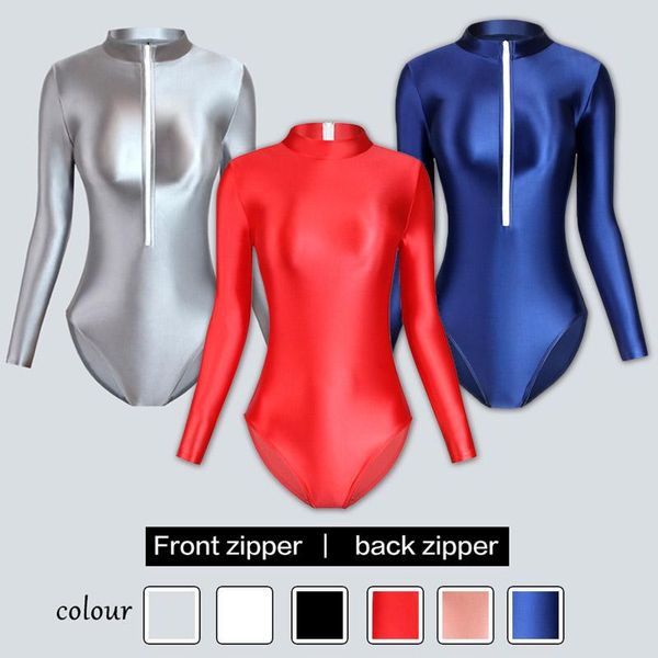 two-piece suits xckny colour one piece swimsuit women tight glossy high fork long sleeve solid color t-shirt with crotch
two-piece suits xckny colour one piece swimsuit women tight glossy high fork long sleeve solid color t-shirt with crotch
