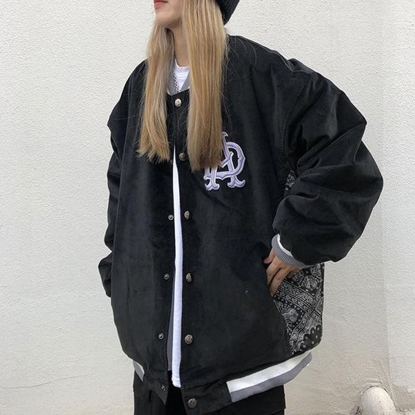 women's jackets vintage letter print bomber jacket women streetwear single breasted patchwork coat 2021 korean style casual baseball un, Black;brown
women's jackets vintage letter print bomber jacket women streetwear single breasted patchwork coat 2021 korean style casual baseball un, Black;brown