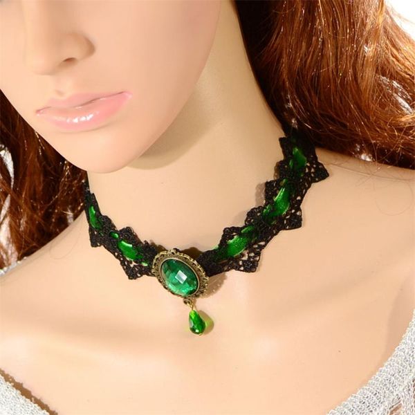 women vintage gothic punk style victorian pendant necklace jewelry lace collar choker crystal, Golden;silver
women vintage gothic punk style victorian pendant necklace jewelry lace collar choker crystal, Golden;silver