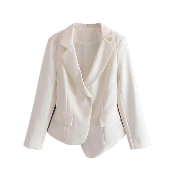 women's suits & blazers white asymmetry design women shawl collar slim fitting single button fake pocket suit jacket lady smart casual, White;black
women's suits & blazers white asymmetry design women shawl collar slim fitting single button fake pocket suit jacket lady smart casual, White;black