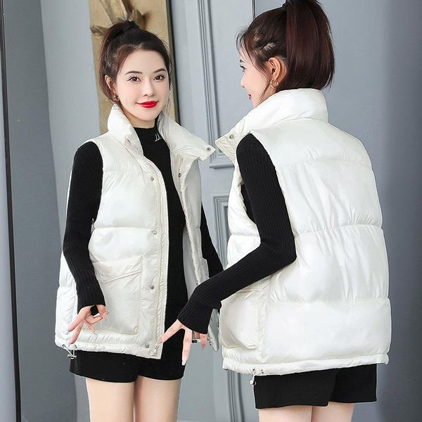 women's vests 2021 short stand collar parka vest women winter jacket female casual sleeveless down cotton coat waistcoat jackets, Black;white
women's vests 2021 short stand collar parka vest women winter jacket female casual sleeveless down cotton coat waistcoat jackets, Black;white