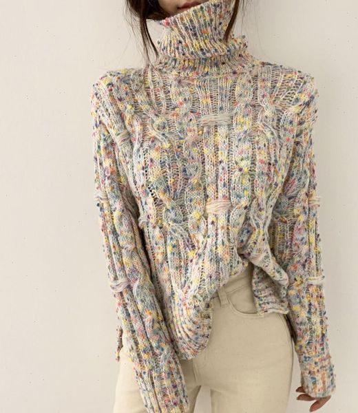 korean turtleneck sweater woman 2021 autumn winter bottoming sweaters warm twist loose knitted pullover jumper women, White;black
korean turtleneck sweater woman 2021 autumn winter bottoming sweaters warm twist loose knitted pullover jumper women, White;black