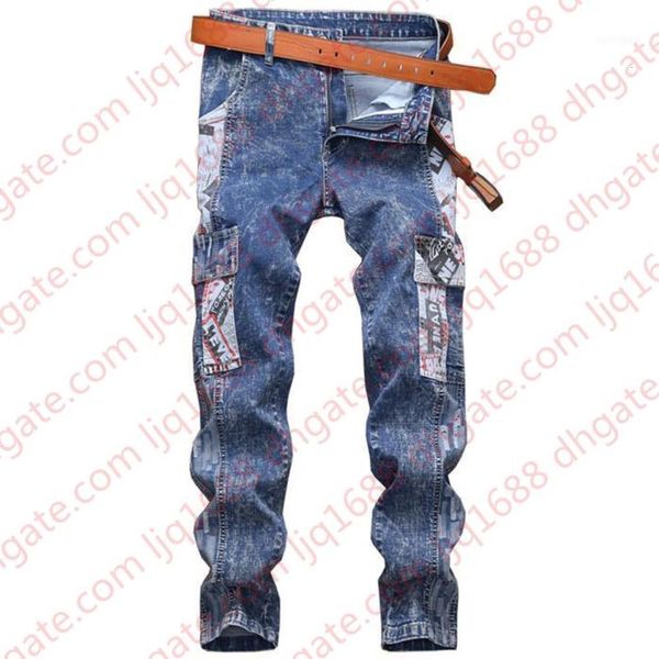 2020 new men's casual cotton snowflake jeans stylish stretch slim multi-pocket jeans clothing,s19021, Blue 
2020 new men's casual cotton snowflake jeans stylish stretch slim multi-pocket jeans clothing,s19021, Blue