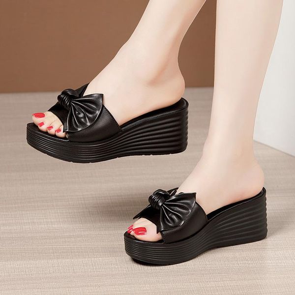 slippers plus size 32-43 open head bow chunky platform summer shoes 2021 outdoor high heels wedges slides for women ol office, Black
slippers plus size 32-43 open head bow chunky platform summer shoes 2021 outdoor high heels wedges slides for women ol office, Black