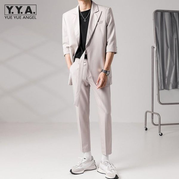 men's suits & blazers mens office work blazer jacket pants two piece set business man designer lace up slim fit suit matching sets wedd, White;black
men's suits & blazers mens office work blazer jacket pants two piece set business man designer lace up slim fit suit matching sets wedd, White;black
