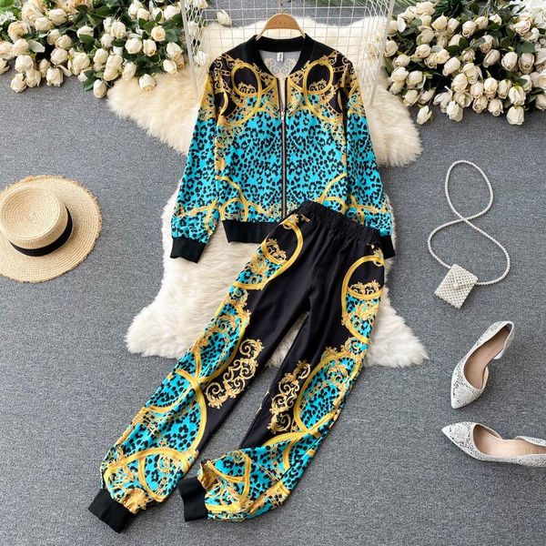 women's two piece pants 2021 retro leopard print cardigan jacket all-match trousers two-piece suit, White
women's two piece pants 2021 retro leopard print cardigan jacket all-match trousers two-piece suit, White