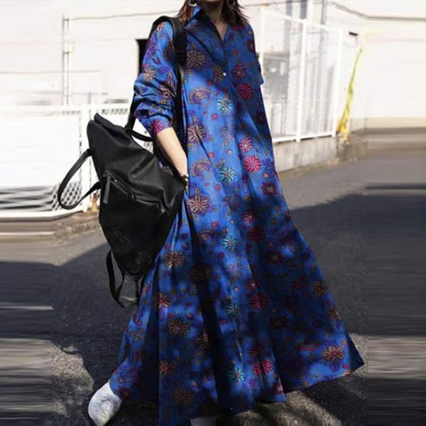 casual dresses women vintage floral print loose long dress turndown collar button neck full sleeve autumn plus size 3xl lady, Black;gray
casual dresses women vintage floral print loose long dress turndown collar button neck full sleeve autumn plus size 3xl lady, Black;gray