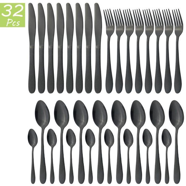 flatware sets 32pcs black dinnerware cutlery set knives fork coffee spoon tableware stainless steel dinner kitchen silverware
flatware sets 32pcs black dinnerware cutlery set knives fork coffee spoon tableware stainless steel dinner kitchen silverware