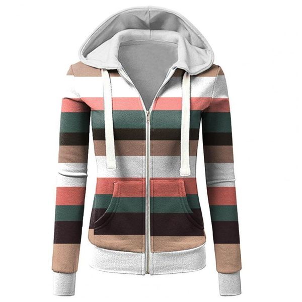 women's hoodies & sweatshirts striped print women coat side pockets drawstring hooded zipper closure warm skin-friendly casual sweatshi, Black
women's hoodies & sweatshirts striped print women coat side pockets drawstring hooded zipper closure warm skin-friendly casual sweatshi, Black