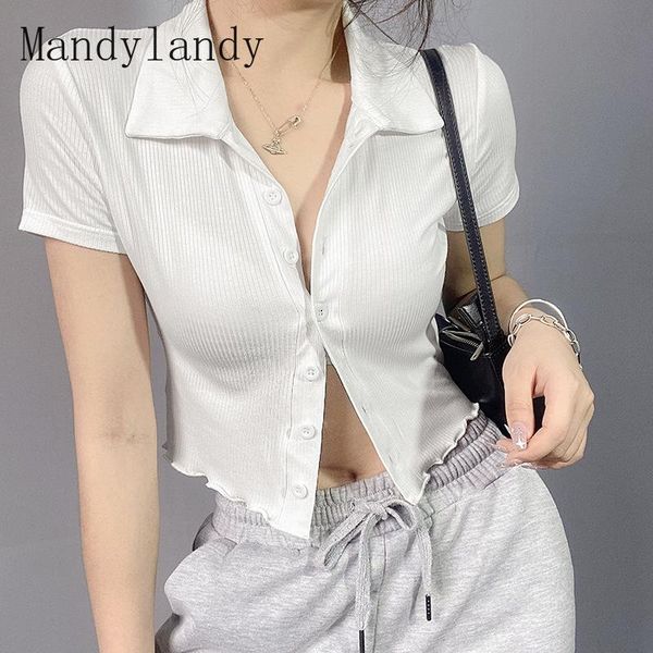 women's t-shirt mandylandy women elegant skinny shirt crop lady short sleeve turn down collar single breast slim fit bottoming, White
women's t-shirt mandylandy women elegant skinny shirt crop lady short sleeve turn down collar single breast slim fit bottoming, White
